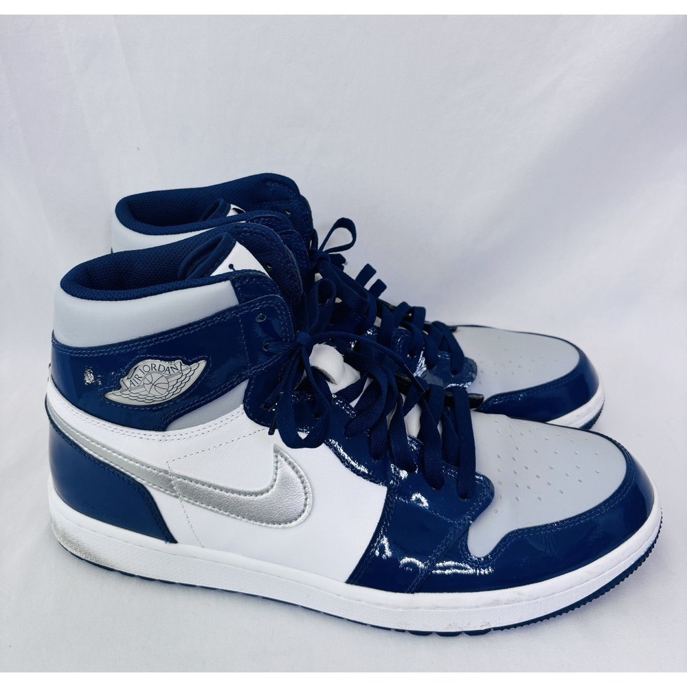 Nike Air Jordan 1 Retro High Golf Patent Midnight Navy DQ0660-100 Mens Size 13